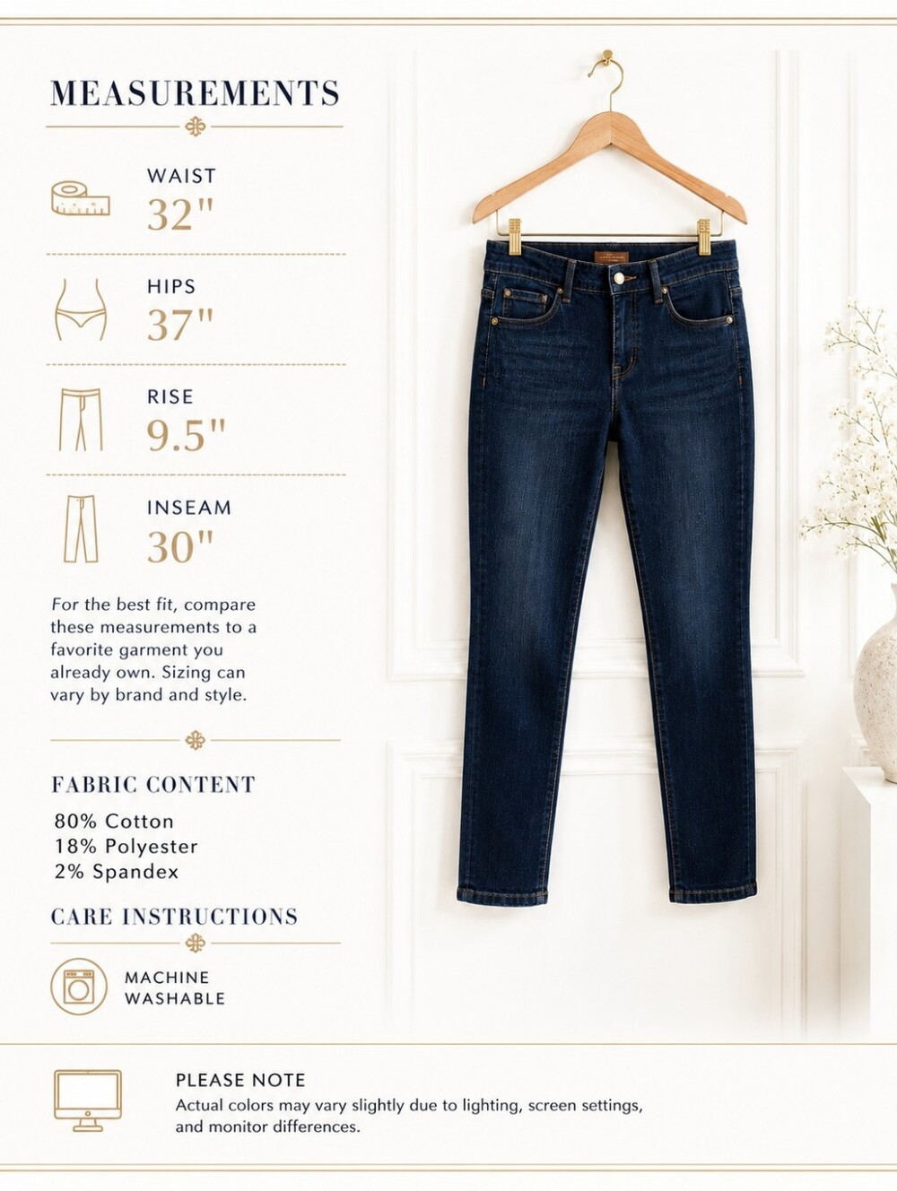 reCreation Dark Wash Skinny Jeans Size 6 Mid Rise Stretch Denim Classic 5-Pocket - Picture 8 of 10